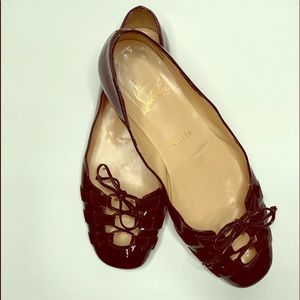 Christian Louboutin Black Patent Leather Flats